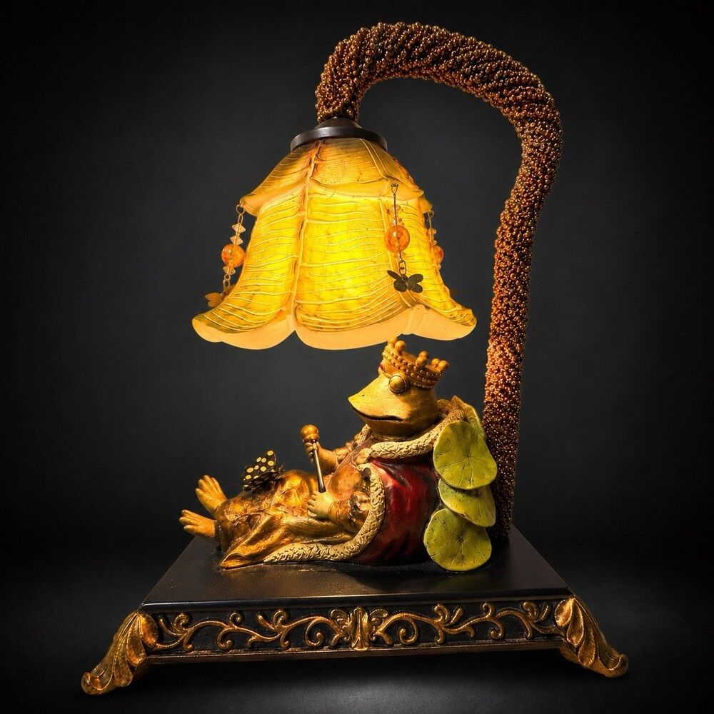 Sterling Home Resting Queen Frog Mini Accent Table Lamp Whimsical Decor